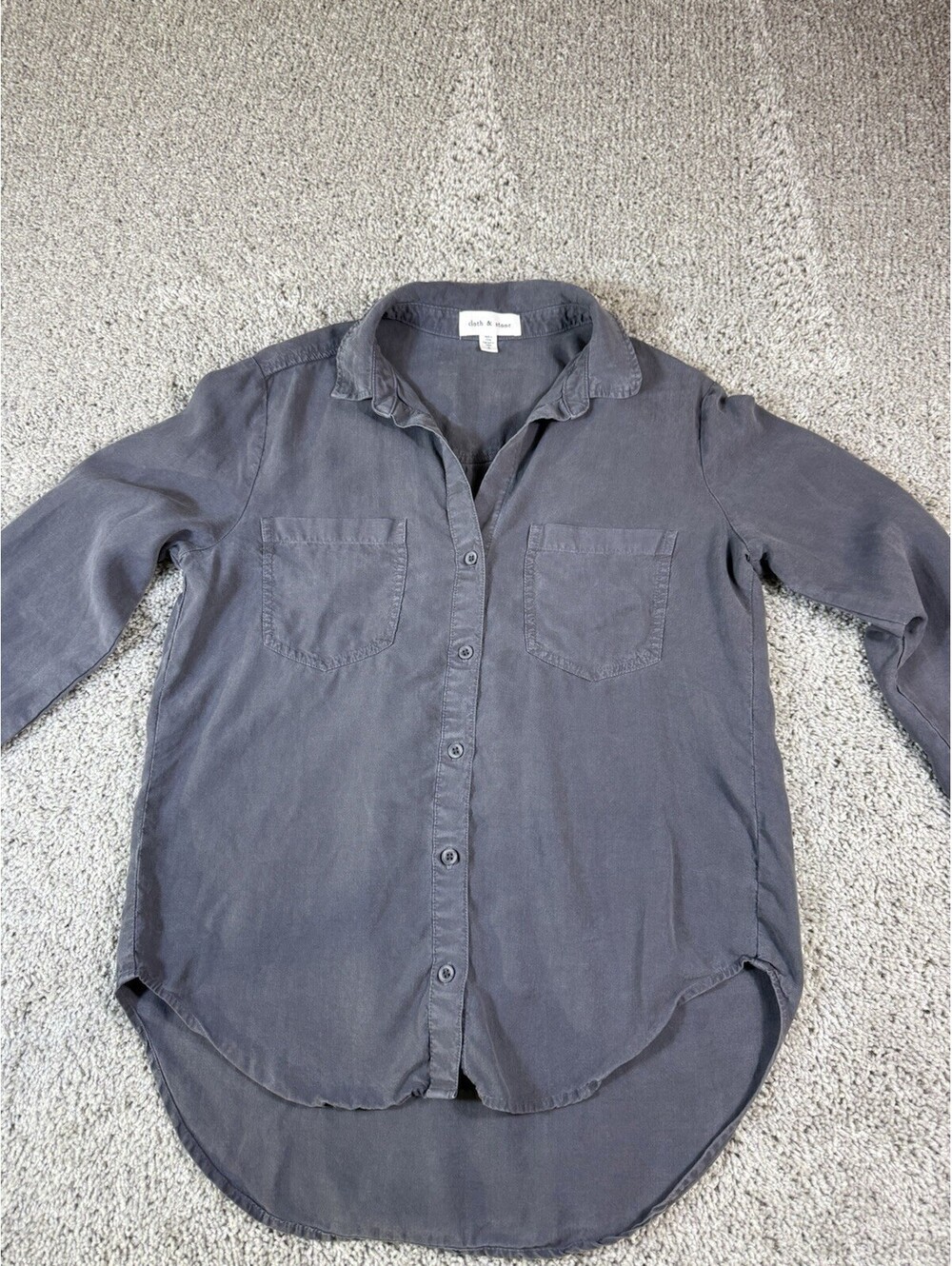 Cloth & Stone Anthropologie Hi/Lo Back Seam Gray Tencel Shirt Small [COPY]